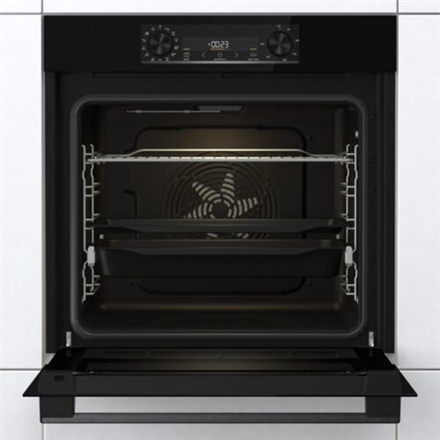 Gorenje  four  bos6737e06fbg  77 l  multifonction  ecoclean  commande mécanique  fonction vapeur  convection  hauteur 595 cm  largeur 595 cm  noir