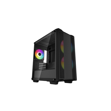 DeepCool CC360 ARGB, Mid Tower, Mini-ITX/Micro-ATX, 1xUSB3.0, 1xUSB2.0, 1xAudio, 3x120mm Pre-Installed ARGB Fans, Tempered Glass, Mesh Panel, Black, R-CC360-BKAPM3-G-1