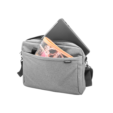 Natec Laptop Bag, Mustela, 15.6", Grey | Natec | Mustela | Fits up to size 15.6 " | Toploading laptop case | Grey | Shoulder strap