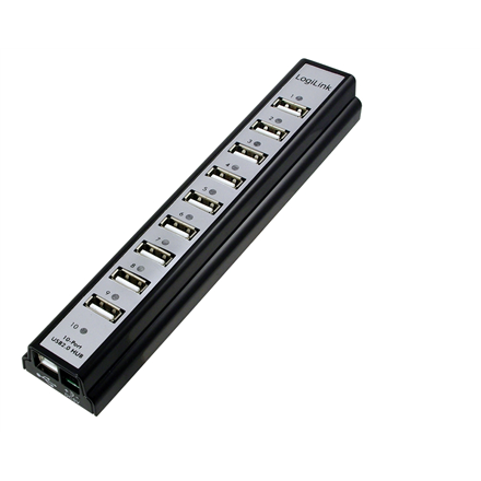 Logilink  hub usb 2.0 10 ports avec adaptateur secteur
