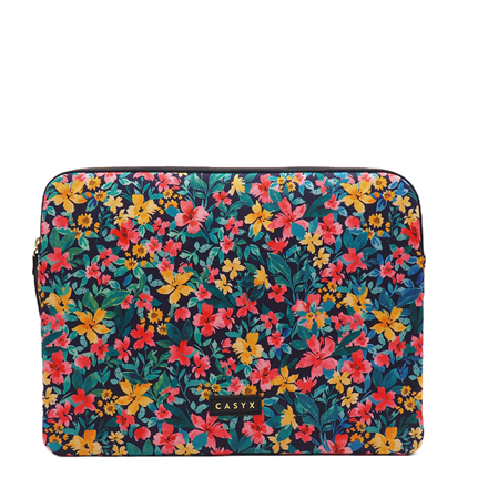 Casyx  slvs-000023  casyx pour macbook  compatible avec les tailles jusqu'à 13"/14"  housse  toile fleurs foncées  imperméable