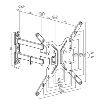 Uchwyt ścienny LCD/LED VESA, 23-55', max. 30kg - 0