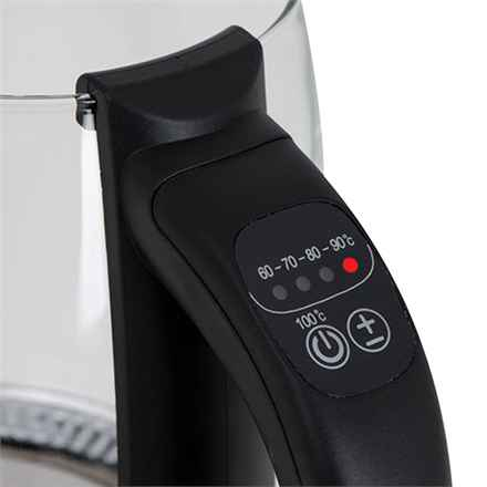 Camry | Bouilloire | CR 1290 | Standard | 2200 W | 2 L | Plastique/verre | Base rotative à 360° | Noir/Transparent