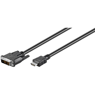 Câble Goobay DVI-D/HDMI, nickelé 50580 DVI-D mâle Single-Link (18+1 broches) HDMI mâle (Type A) 2 m