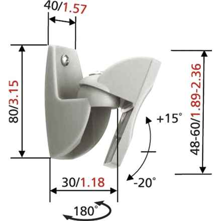 Vogels | Support d'enceinte | VLB500, 2 pièces | Rotation, inclinaison | Poids maximal (capacité) 5 kg | Noir