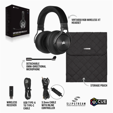 Casque sans fil corsair virtuoso rgb xt filaire et sans fil bluetooth noir