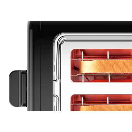 Grille-pain Bosch | DesignLine | TAT3P423 | Puissance 970 W | Nombre de fentes 2 | Matériau du boîtier : Acier inoxydable | Noir