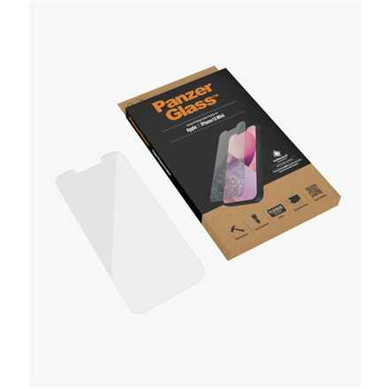 PanzerGlass | Protection d'écran transparente | Apple | iPhone 13 Mini | Verre trempé | Verre antibactérien ; Résistant aux rayures et aux bactéries ; Absorbe les chocs ; Facile à installer