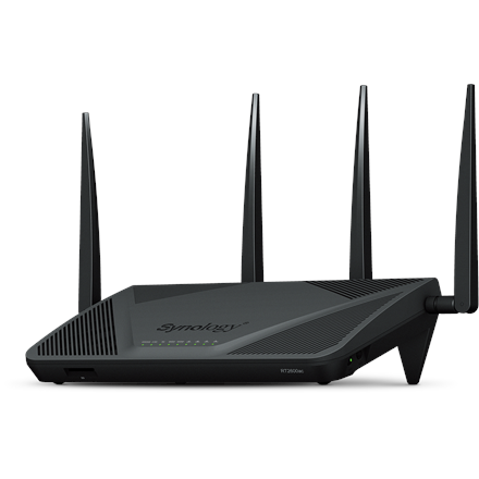 ROUTER SYNOLOGY , wireless, 2600 Mbps, port LAN 10/100/1000 x 4, port WAN 10/100/1000 x 3, antena interna x 4, "RT2600ac" (timbru verde 0.8 lei)
