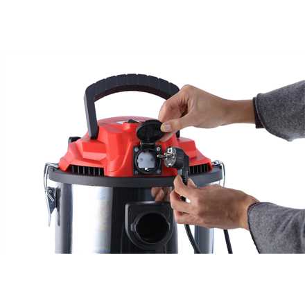 Camry  aspirateur industriel professionnel  cr 7045  avec sac  aspiration eau  puissance 3400 w  capacité poussière 25 l  rouge/argent