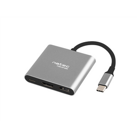 Natec Multi-Port Adapter, Fowler, USB-C, HDMI, USB 3.0 | Natec | USB-C Multiport Adapter | NMP-1607 | Grey | USB Type-C | 0.11 m