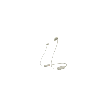 Sony WI-C100 Bluetooth Wireless In-Ear Headphones, BT 5.0, Remote Control, Beige EU