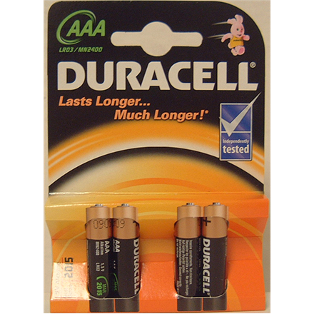 Baterijas Duracell AAA Alkaline 4pack