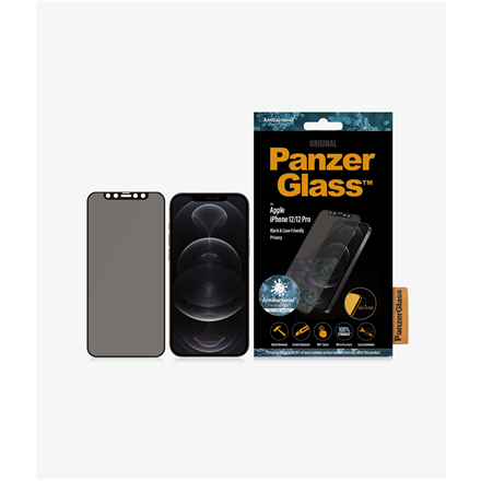 PanzerGlass | Apple | Pour iPhone 12/12 Pro | Verre | Noir | Compatible avec les coques | Verre de confidentialité