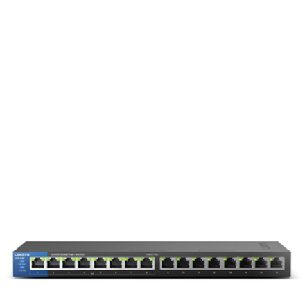 Linksys | LGS116P-EU | Commutateur non géré | 16 ports | 1 Gbit/s | PoE 80 W