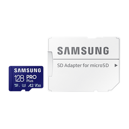 Atmiņas karte Samsung Pro Plus microSD 128GB ar SD adapteri (2023)