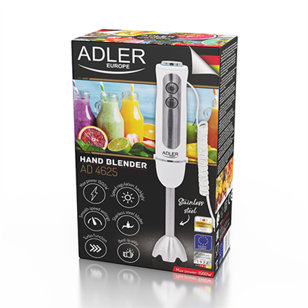 Adler  mixeur plongeant  ad 4625w  mixeur plongeant  1500 w  5 vitesses  mode turbo  blanc