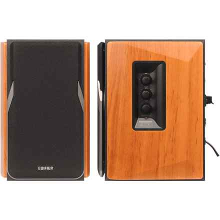 ENCEINTES EDIFIER 2.0, RMS : 42 W (2 x 21 W), télécommande sans fil, volume, basses, aigus, marron, « R1380T-BR » (timbre vert 11,00 lei)