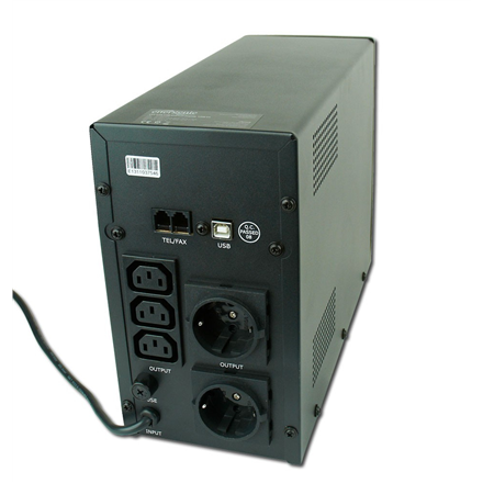 UPS GEMBIRD, Line Int. cu management, mini tower, 1200VA/720W, AVR, IEC x 3/ Schuko x 2, 2 x baterie 12V/7Ah, display LCD, back-up 1 - 10 min., "EG-UPS-033", (timbru verde 11 lei)