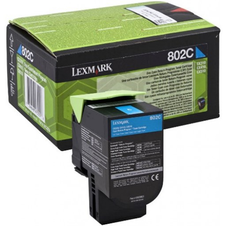Cartouche de toner lexmark 802c 1 pièces original cyan