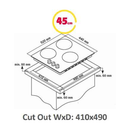 Simfer | Plaque de cuisson | H4.305.HGSBB | Gaz sur plaque vitrocéramique | Nombre de brûleurs/zones de cuisson : 3 | Boutons rotatifs | Blanc