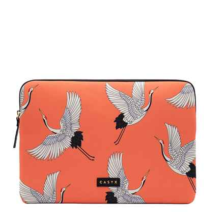 Casyx | SLVS-000006 | Casyx pour MacBook | Compatible avec les tailles 13"/14" | Housse | Coral Cranes | Imperméable