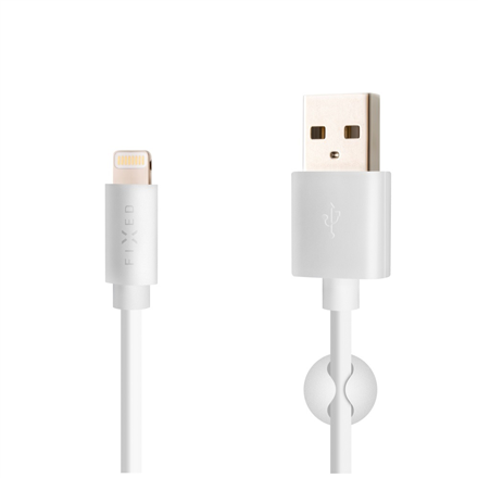 Câble de données et de charge fixe avec connecteurs usb/lightning  blanc