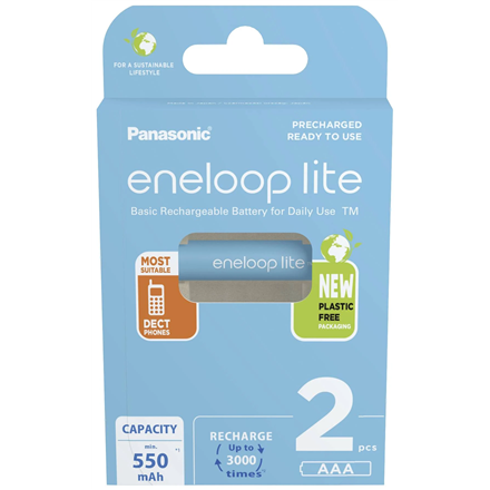 Panasonic eneloop rechargeable battery Lite AAA 550 2BP