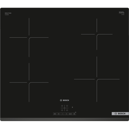 Bosch | Hob | PUE63KBB6E | Induction | Number of burners/cooking zones 4 | Touch | Timer | Black