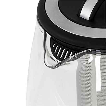 Camry | Bouilloire | CR 1290 | Standard | 2200 W | 2 L | Plastique/verre | Base rotative à 360° | Noir/Transparent