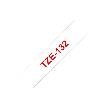 BROTHER TZE132 12mm RED ON CLEAR