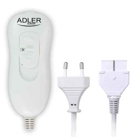 Couverture chauffante électrique Adler AD 7426, 60 W, polaire grise, polyester