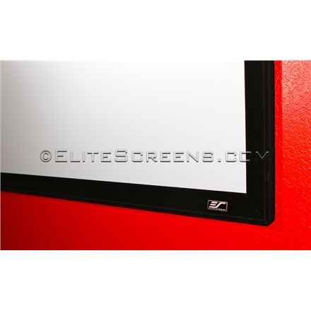 Écran ELITE SCREENS dans un cadre fixe 110" (279,4 cm)/ 16:9/ 137×243,5 cm/ gain 1,1/ cadre noir 6 cm