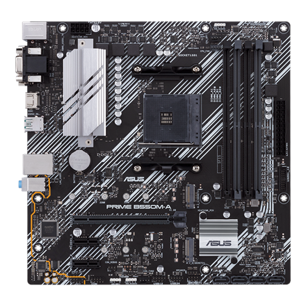 Mainboard|ASUS|AMD B550|SAM4|MicroATX|Memory DDR4|Memory slots 4|2xPCI-Express 3.0 1x|1xPCI-Express 4.0 16x|2xM.2|1x15pin D-sub|1xDVI-D|1xHDMI|6xUSB 3.2|1xPS/2|1xRJ45|3xAudio port|PRIMEB550M-A