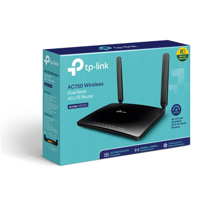 TP-Link Archer MR200 wireless router Fast Ethernet Dual-band (2.4 GHz / 5 GHz) 4G Black