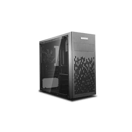 DeepCool MATREXX 30, Mini-tour, Mini-ITX/Micro-ATX, 1 port USB 2.0, 1 port USB 3.0, 1 port audio, 1 port micro, 1 ventilateur noir préinstallé de 120 mm, verre trempé, panneau grillagé, DP-MATX-MATREXX30