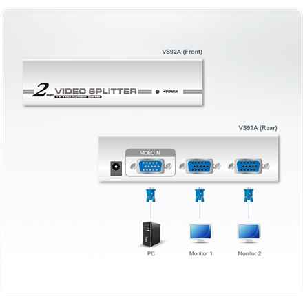 Aten | Répartiteur VGA 2 ports (350 MHz) | VS92A