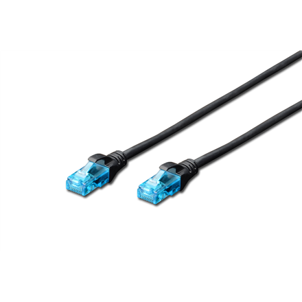 Patch cord U/UTP kat.5e PVC 3m czarny