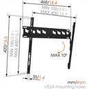 Vogels | Support mural | MA3010-A1 | Inclinable | 32-55 pouces | Capacité de charge maximale : 40 kg | Noir