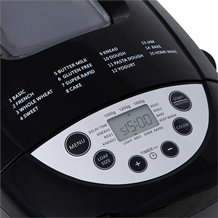 Mesko | Bread maker | MS 6022 | Power 850 W | Number of programs 15 | Display LCD | Black
