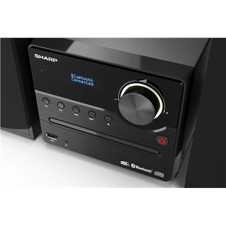 Sharp XL-B517D(BK) Hi-Fi Micro System, CD/FM/USB/Bluetooth v5.0, Aux-in, 45W, Black Sharp | Hi-Fi Micro System | XL-B517D(BK) | USB port | AUX in | Bluetooth | CD player | Black | FM radio | Wireless connection