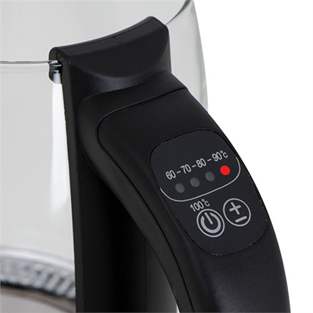 Camry | Bouilloire | CR 1290 | Standard | 2200 W | 2 L | Plastique/verre | Base rotative à 360° | Noir/Transparent