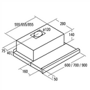 CATA | Hood | TF 2003 600 GWH | Telescopic | Energy efficiency class C | Width 60 cm | 390 m³/h | Mechanical control | LED | White Glass-2