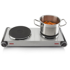 Tristar | Free standing table hob | KP-6248 | Number of burners/cooking zones 2 | Stainless Steel/Black