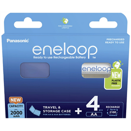 Rechargeable batteries PANASONIC ENELOOP AA 2000 mAh 4 szt + case (BK-3MCDE/4CP+CASE)