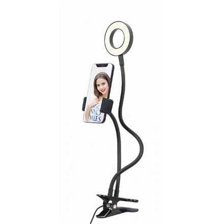 Gembird LED Selfie Ring Light with Phone Holder