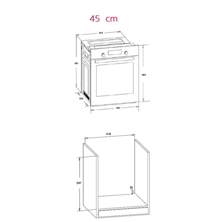 Simfer | Four | 4207BERSP | 47 L | Multifonction | Manuel | Boutons escamotables | Hauteur 59,5 cm | Largeur 45 cm | Noir