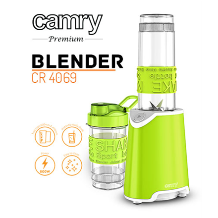Camry  mixeur  cr 4069  personnel  500 w  matériau du récipient : plastique  capacité du récipient : 06 l  vert