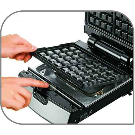 TEFAL | SW852D12 | Appareil à croque-monsieur | 700 W | Nombre de plaques : 2 | Nombre de pâtisseries : 2 | Acier inoxydable