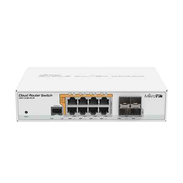 MikroTik | Commutateur routeur cloud CRS112-8P-4S-IN | Gestion Web | Bureau | 8 ports Gigabit Ethernet (cuivre) | 4 ports SFP | 12 mois